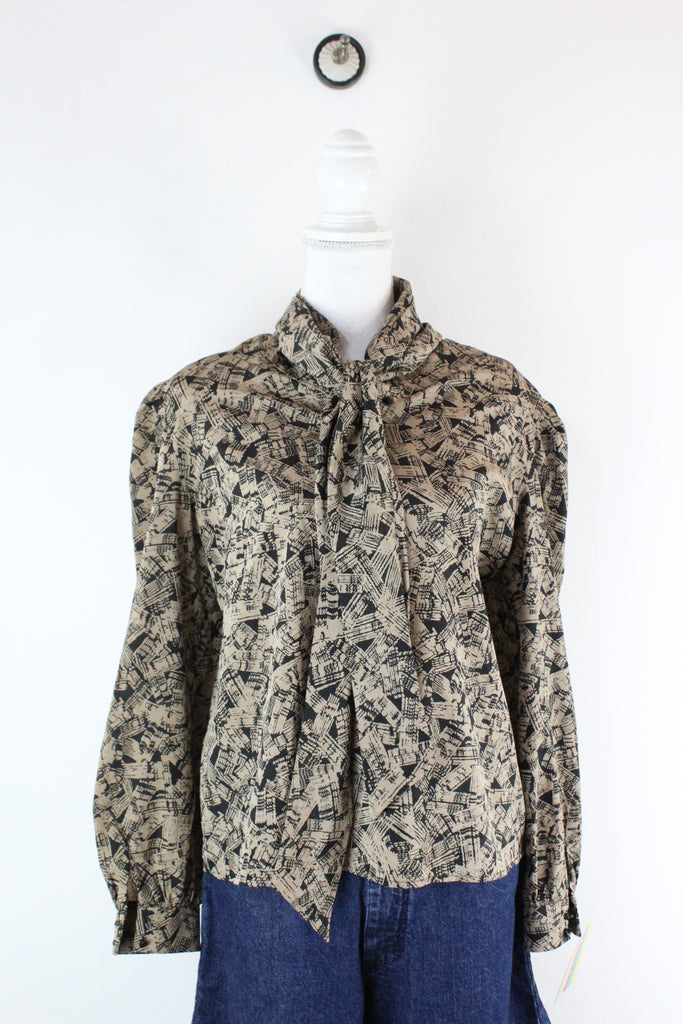 Vintage Brown Blouse (L) - Vintage & Rags