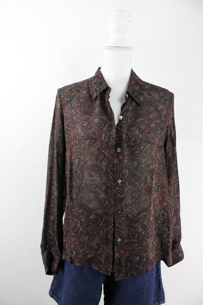 Vintage Brown Blouse (S) - Vintage & Rags Online