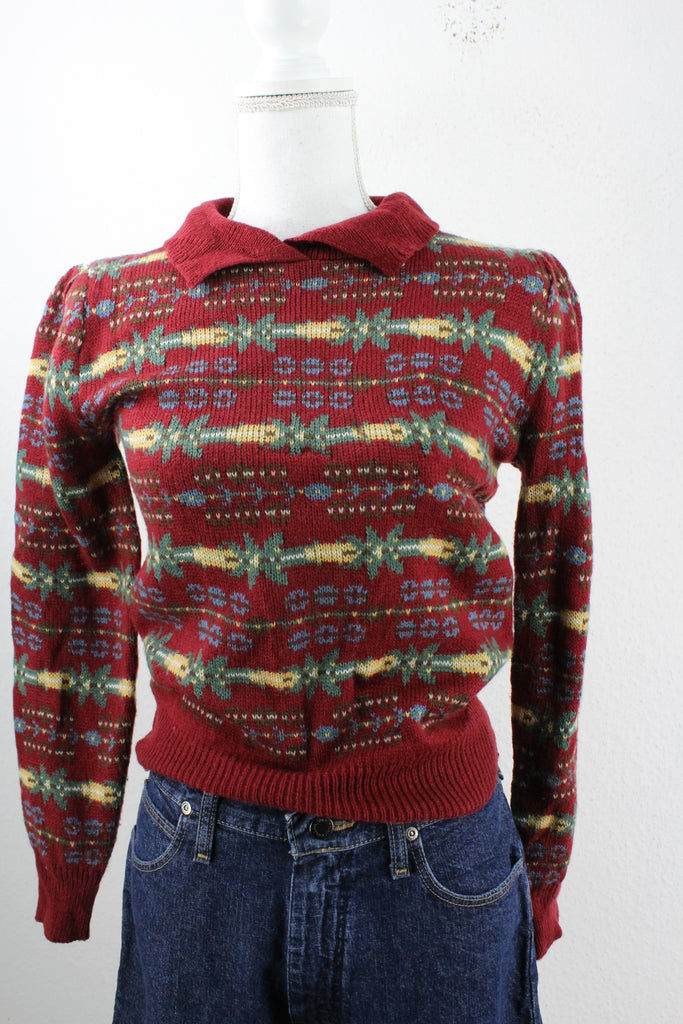 Vintage Red Pullover (M) - Vintage & Rags Online