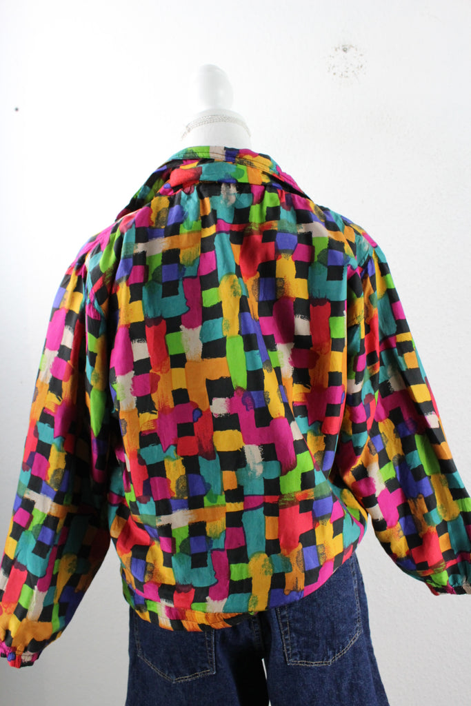 Vintage Colorful Plaid Jacket (S) - Vintage & Rags