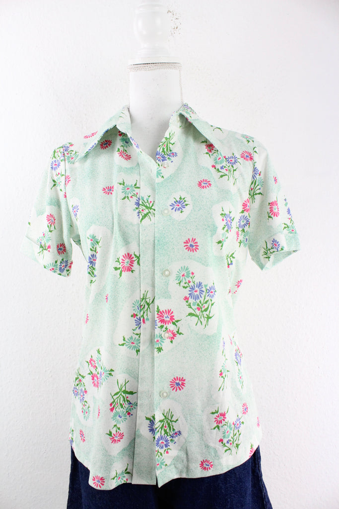Vintage Flower Shirt (S) - Vintage & Rags