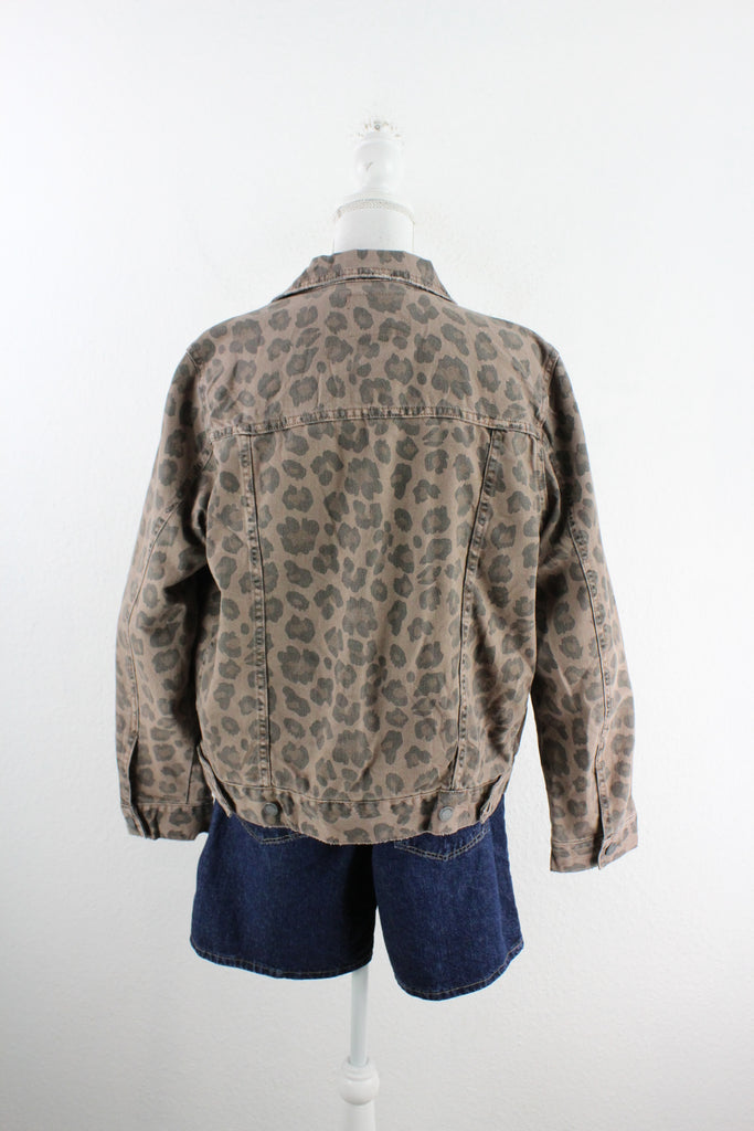 Vintage Leopard Denim Jacket (L) - Vintage & Rags