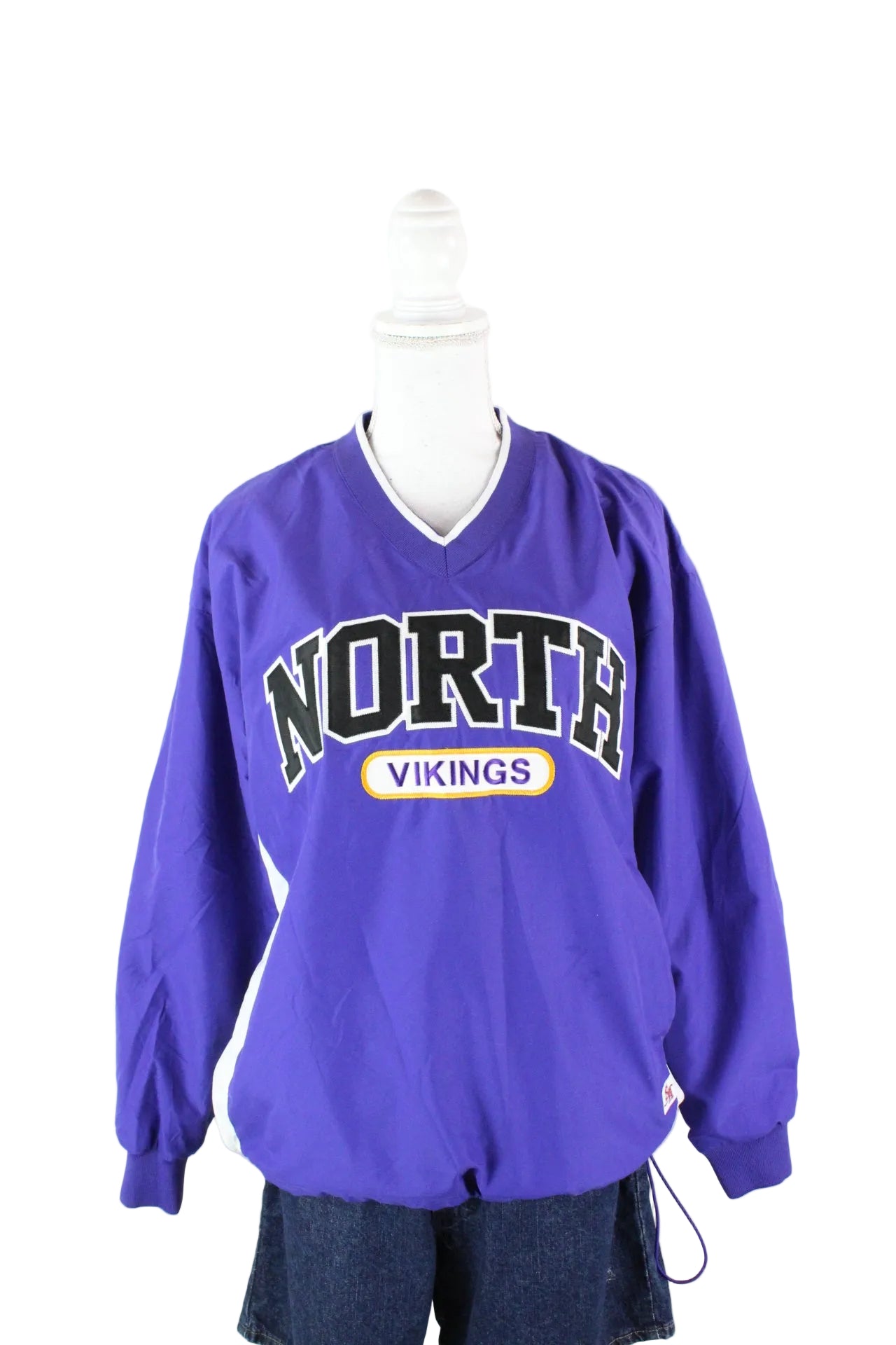 Vintage North Vikings Windbreaker Sweatshirt (S) - Vintage & Rags
