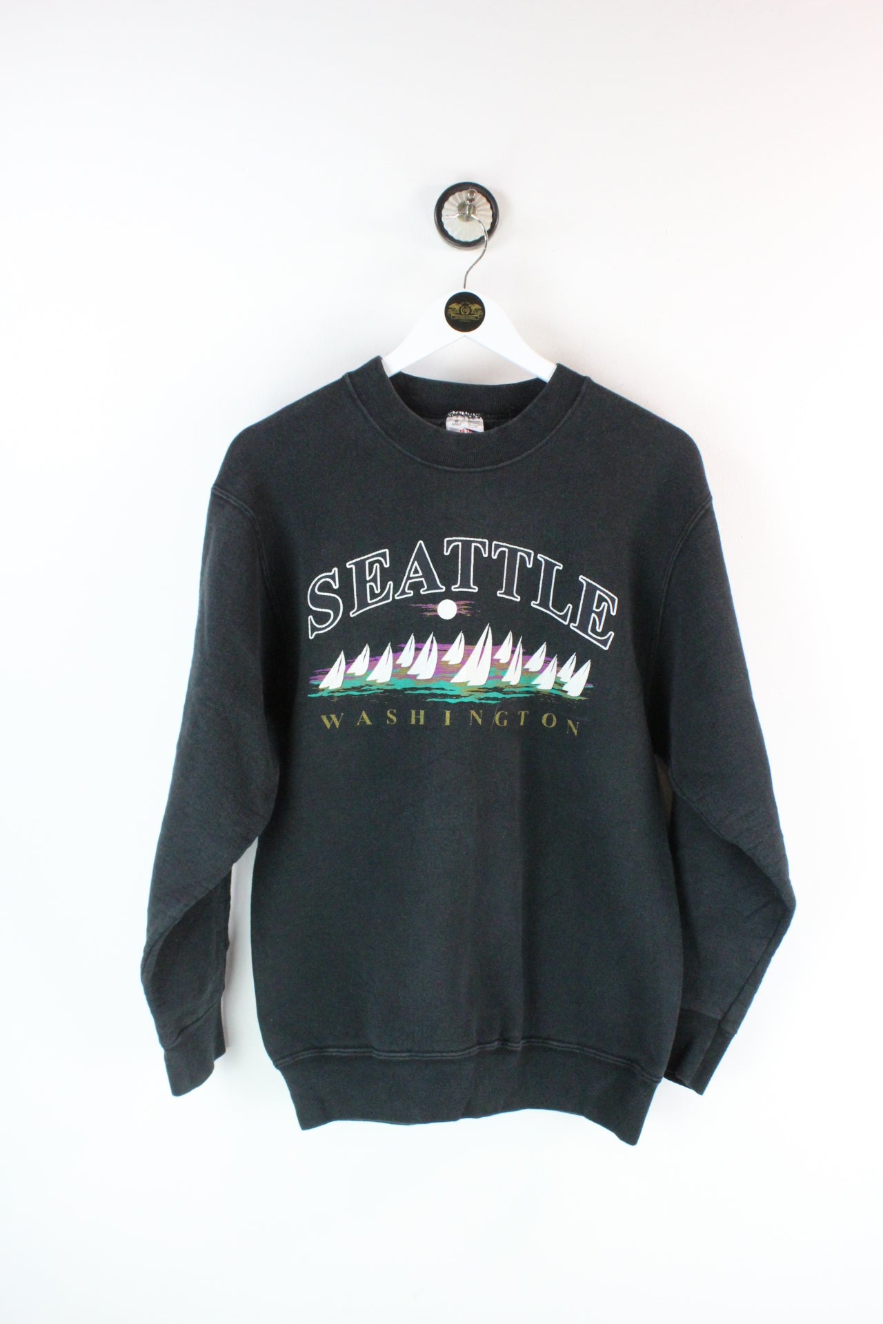Vintage Black Seattle Sweatshirt (M) - Vintage & Rags