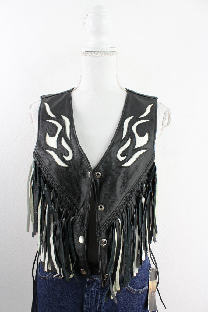 Vintage Leather Vest (S) - Vintage & Rags Online