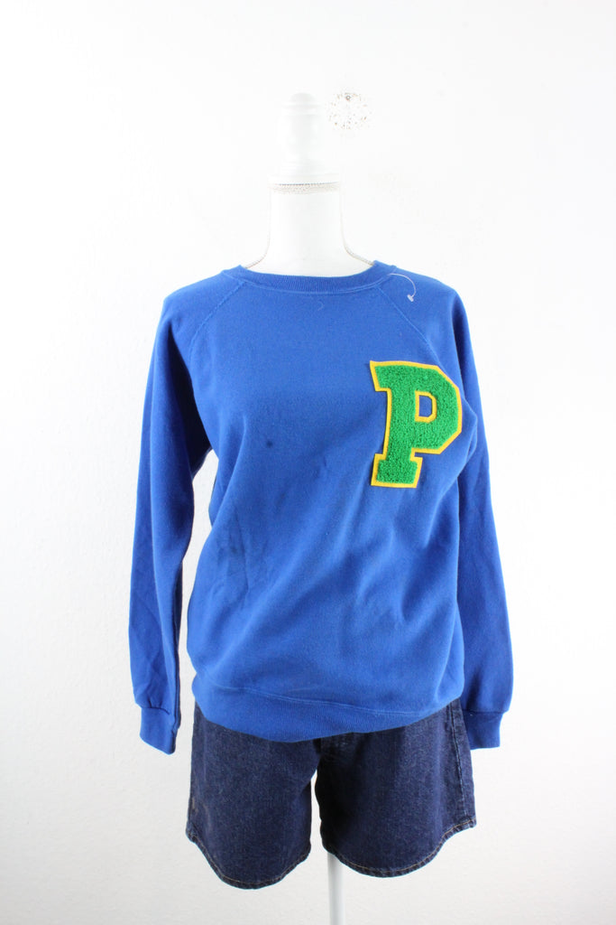 Vintage Blue P Sweatshirt (L) - Vintage & Rags Online
