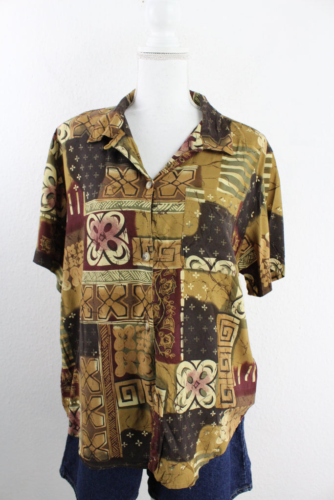 Vintage Brown Shirt (L) - Vintage & Rags Online