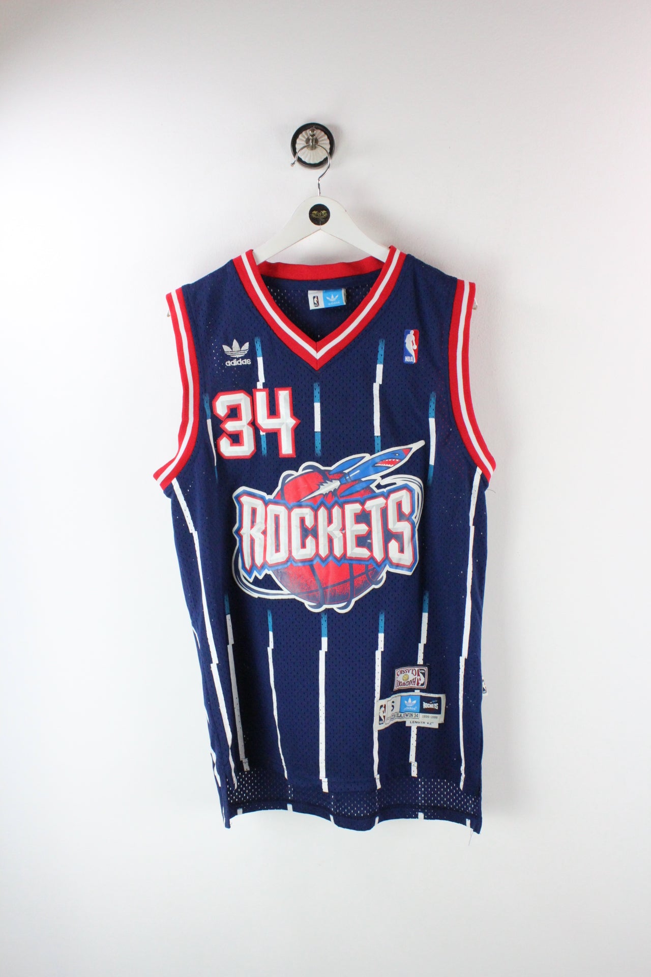 Vintage Adidas NBA Rockets Jersey 34 OLAJUWON (S)