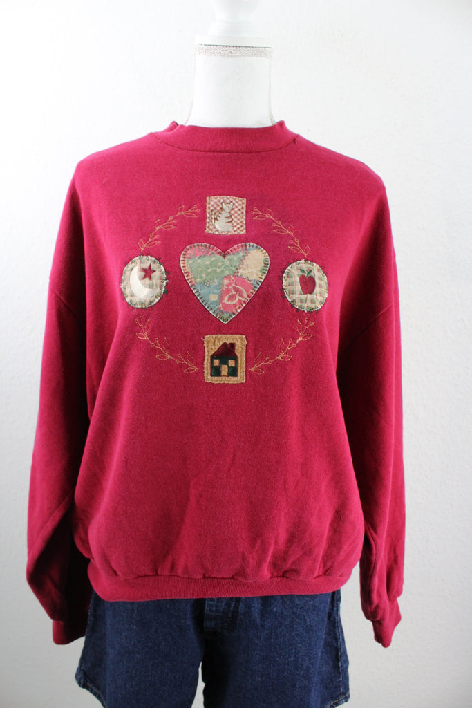 Vintage Heart Patch Sweatshirt (L) - Vintage & Rags