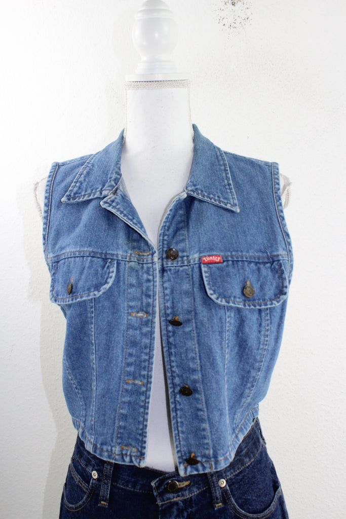 Vintage Tickets Jeans Vest (S) - Vintage & Rags