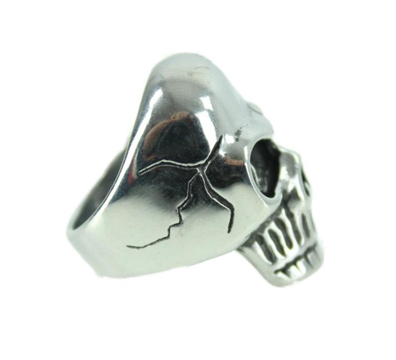 Broken Skull Stainless Steel Ring - Vintage & Rags