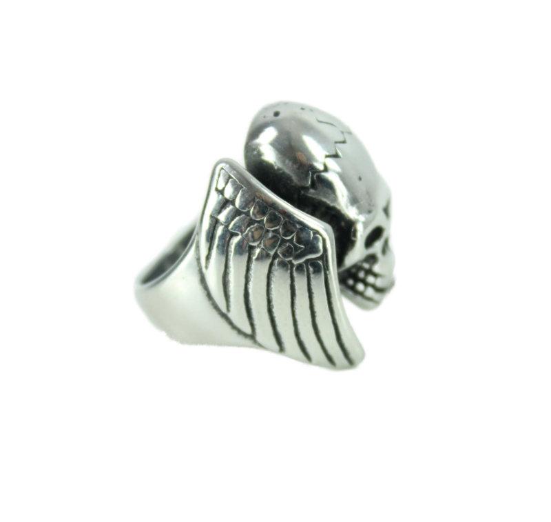 Skull x Wings Stainless Steel Ring - Vintage & Rags