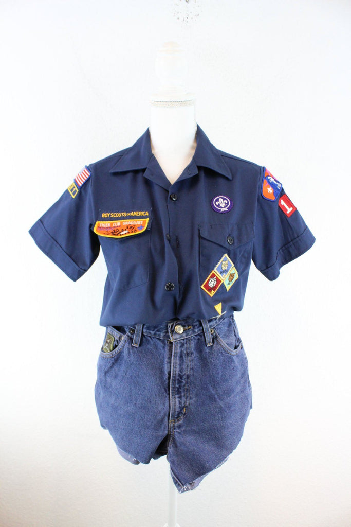 Vinatge Blue Boy Scouts Blouse (XS) Vintage & Rags 