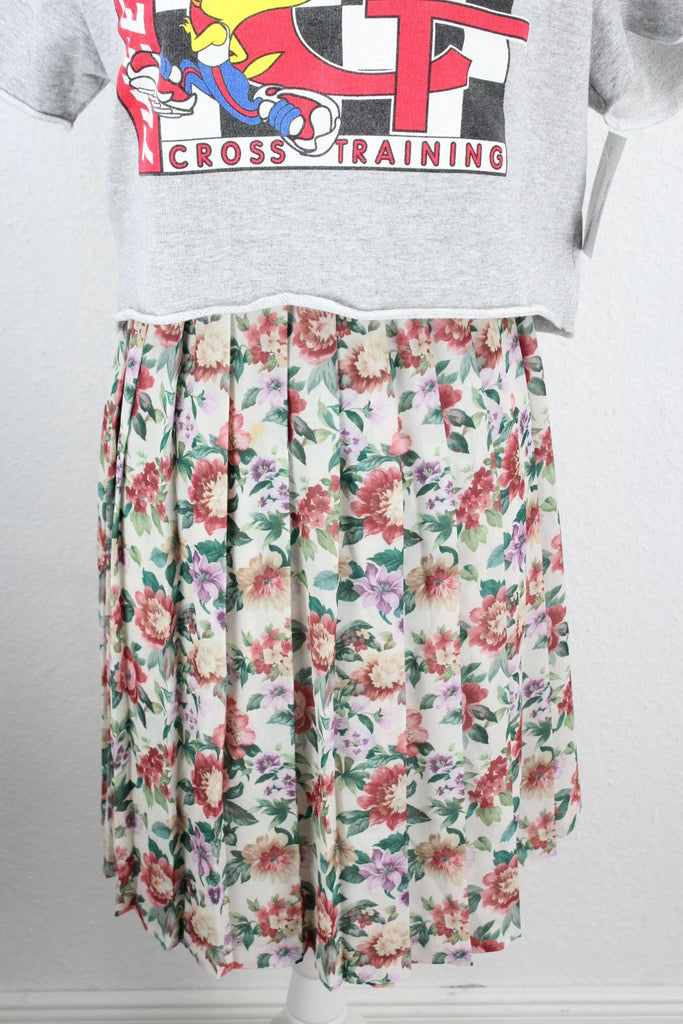 Vintage Beige Floral Skirt (L) Vintage & Rags 
