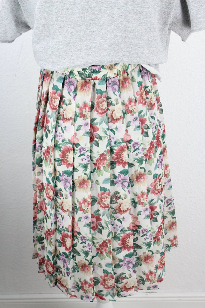 Vintage Beige Floral Skirt (L) Vintage & Rags 