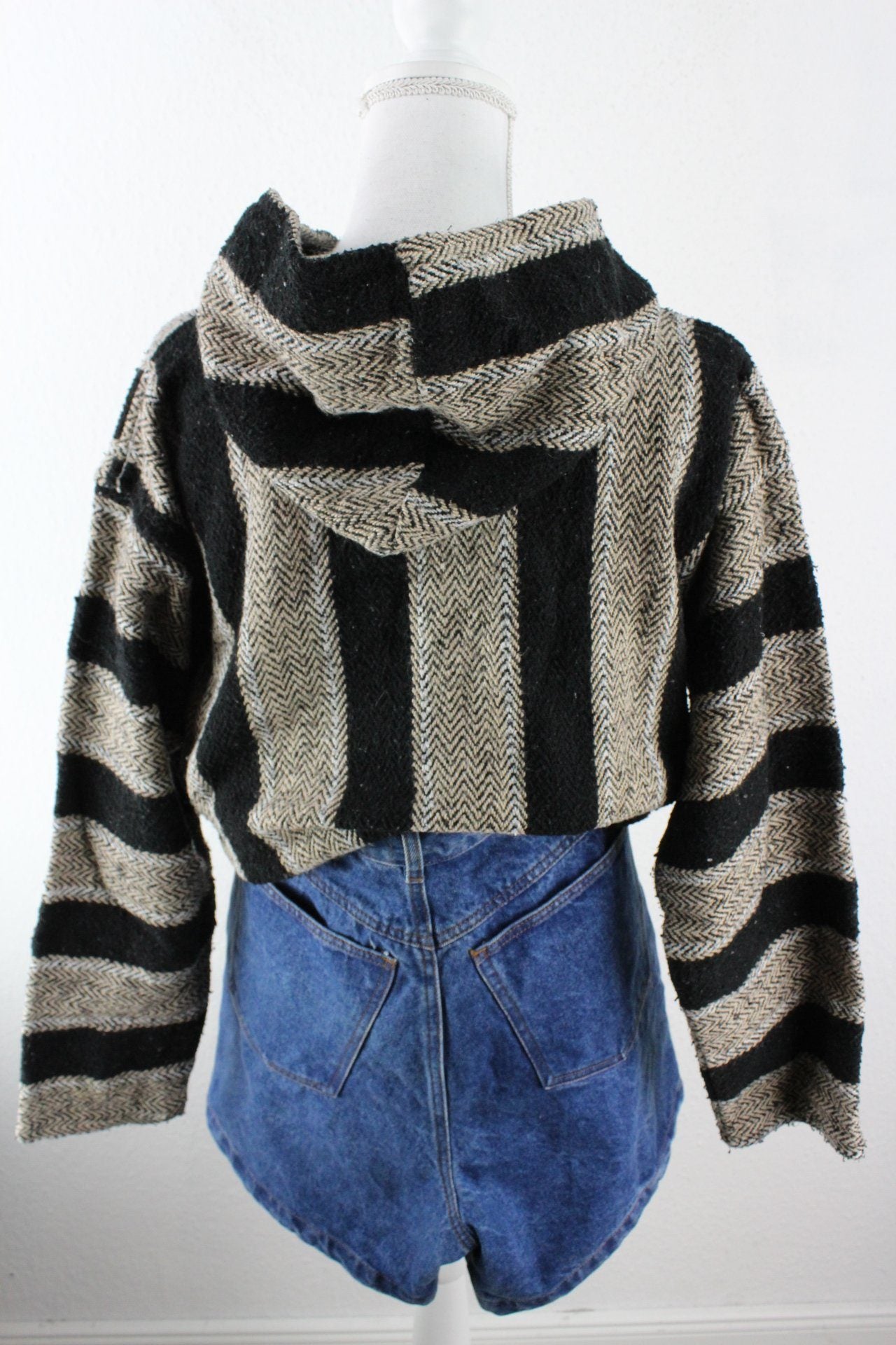 Vintage Beige Knit Hoodie (L) Vintage & Rags 