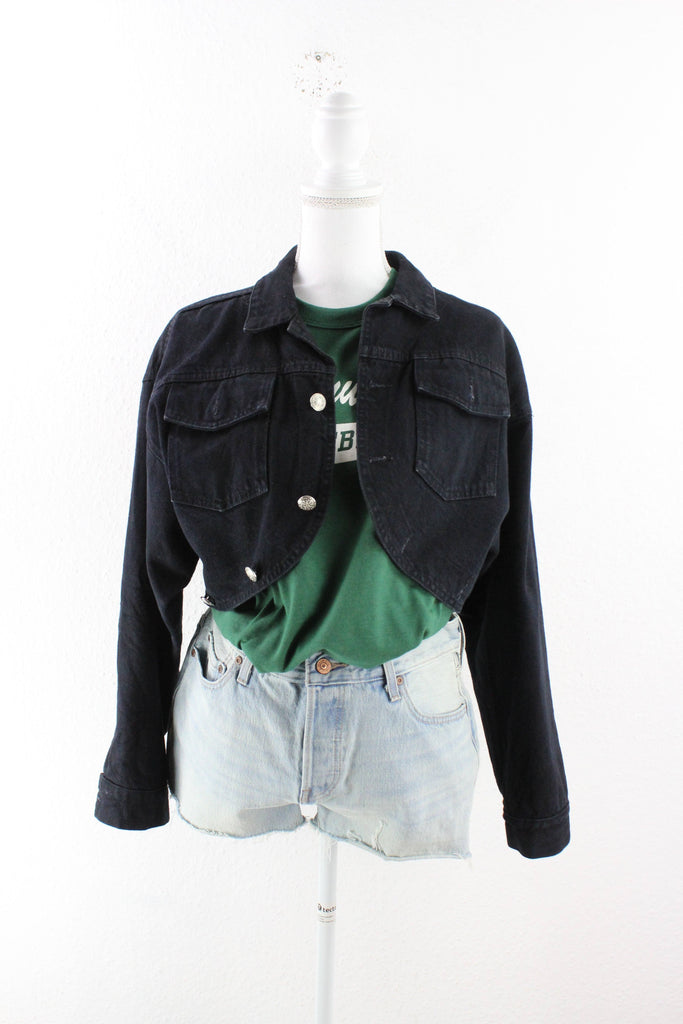 Vintage Black Bongo Denim Jeans Jacket (M) Vintage & Rags 