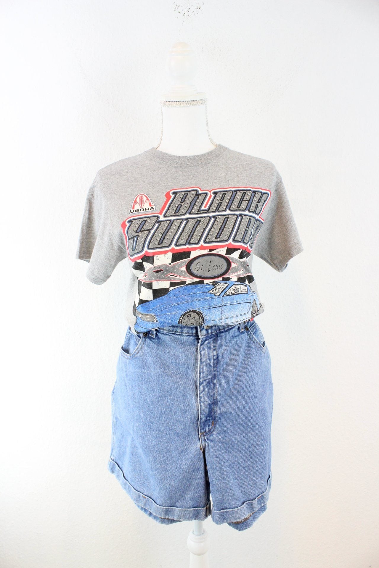 Vintage Black Sunday Racing T-Shirt (S) Vintage & Rags 
