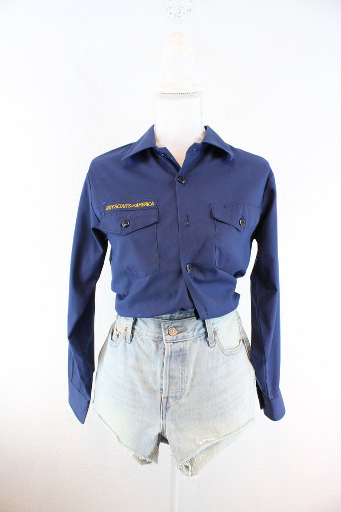 Vintage Blue Boy Scouts Blouse (XS) Vintage & Rags 