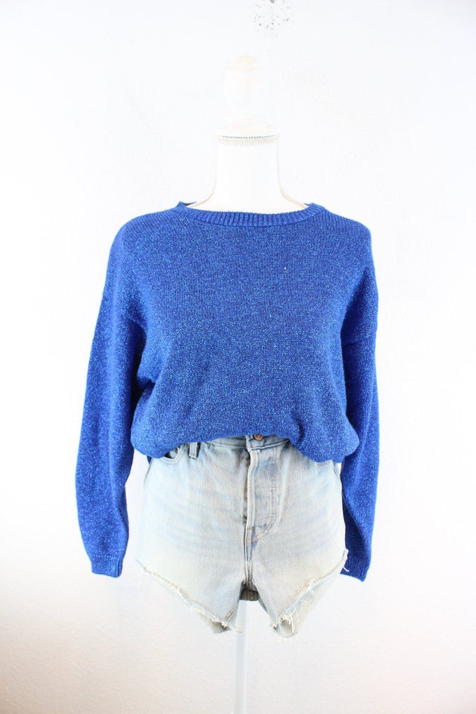 Vintage Blue Glitter Pullover (M) Vintage & Rags 