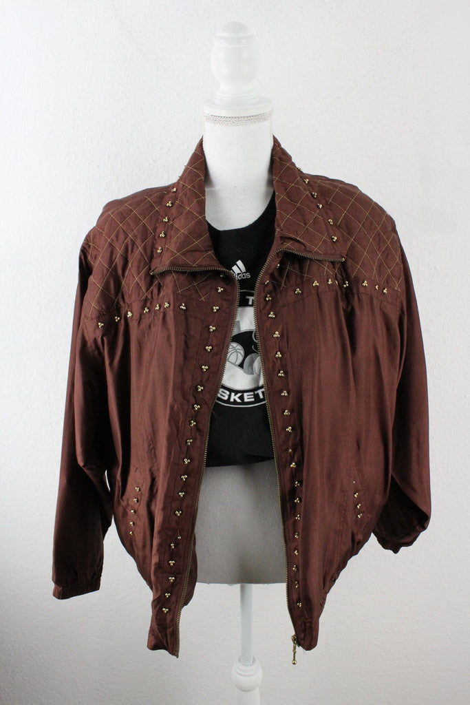 Vintage Brown Silk Jacket (XL) Vintage & Rags 