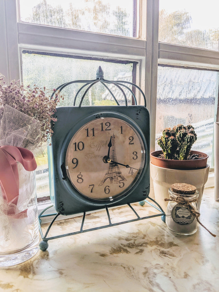 Vintage Desk Clock Green - Vintage & Rags