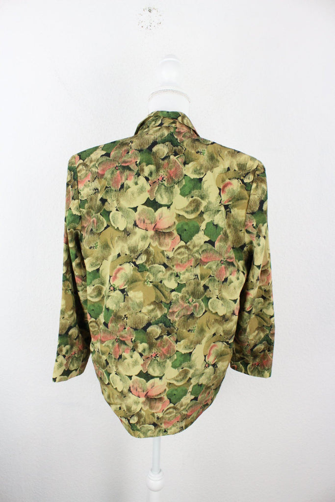 Vintage Green Flower Blazer (M) Vintage & Rags 