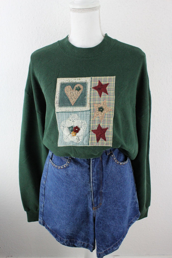 Vintage Green Star Pullover (XL) Vintage & Rags 