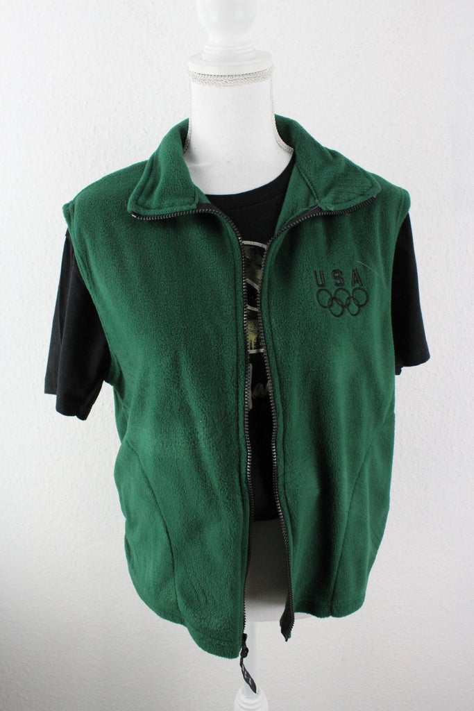 Vintage Green USA Fleece Vest (L) Vintage & Rags 