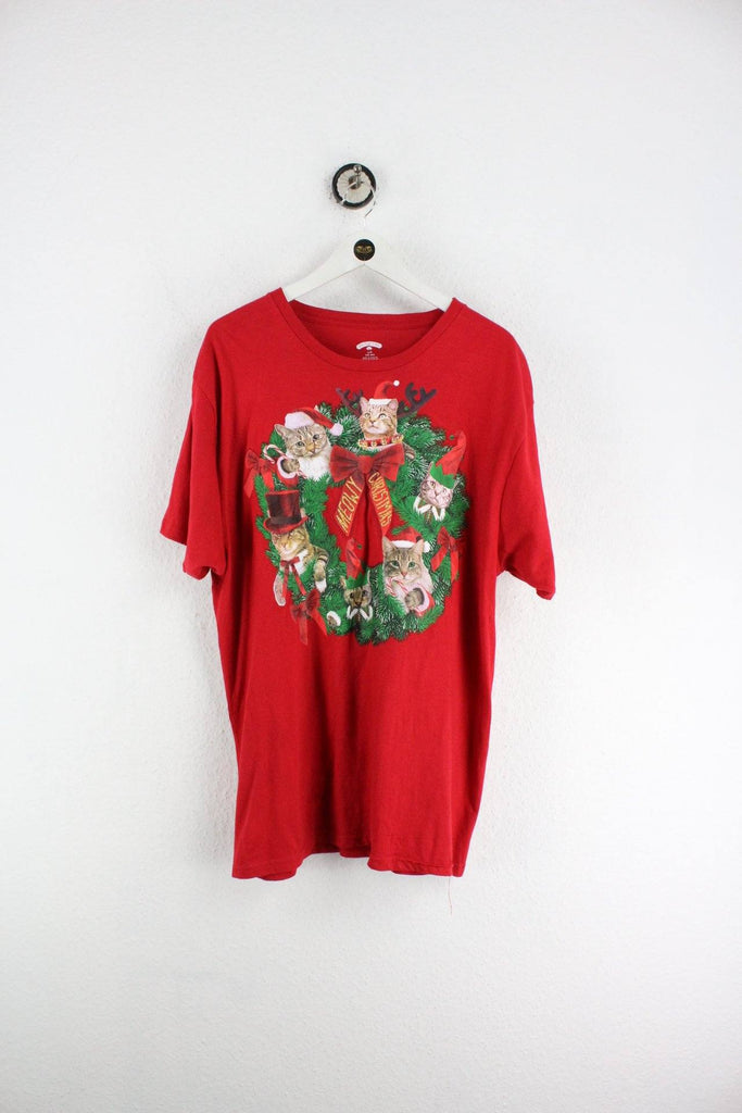 Vintage Meowy Christmas T-Shirt (L) Vintage & Rags 