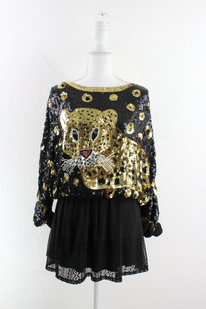 Vintage Pallette Silk Leopard Sweater (M) Vintage & Rags 