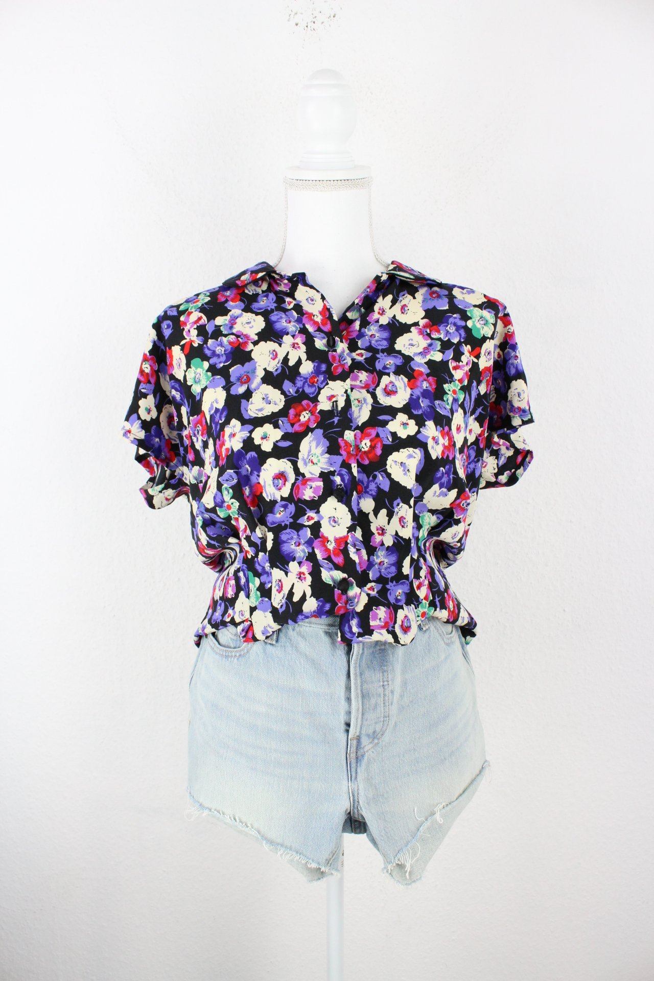 Vintage Purple Flower Blouse (M) Vintage & Rags 