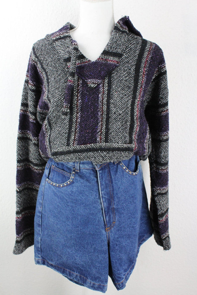 Vintage Purple Knit Hoodie (L) Vintage & Rags 