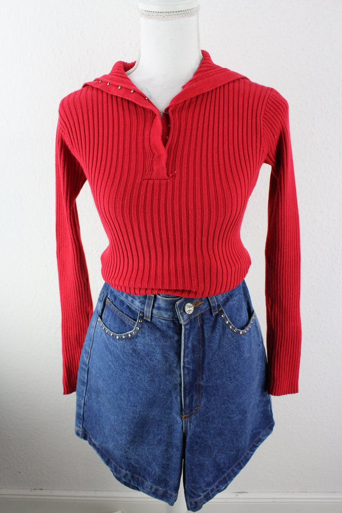 Vintage Red Tommy Hilfiger Pullover (XS) Vintage & Rags 