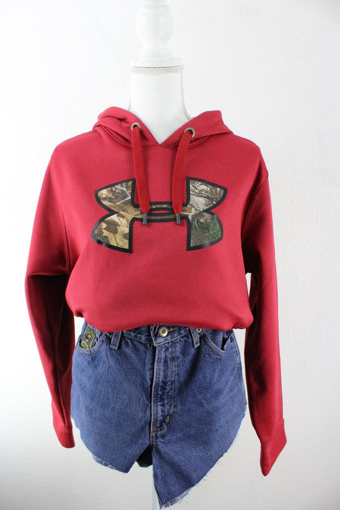 Vintage Red Under Armour Hoodie (M) Vintage & Rags 