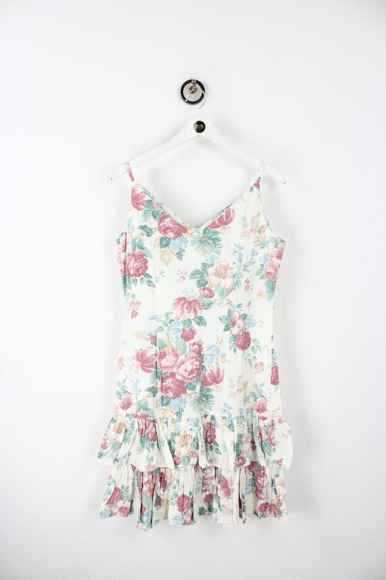 Vintage White Flower Dress (M) Vintage & Rags 