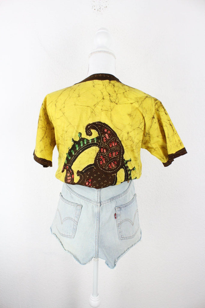 Vintage Yellow Oriental T-Shirt (M) Vintage & Rags 